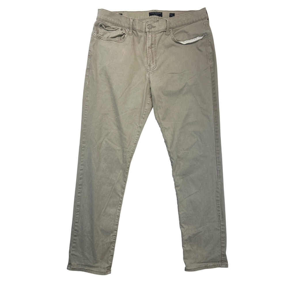 Lucky Brand Pants Men 38x32 Tan Khaki 121 Slim Straight‎ Stretch Cotton 5-Pocket